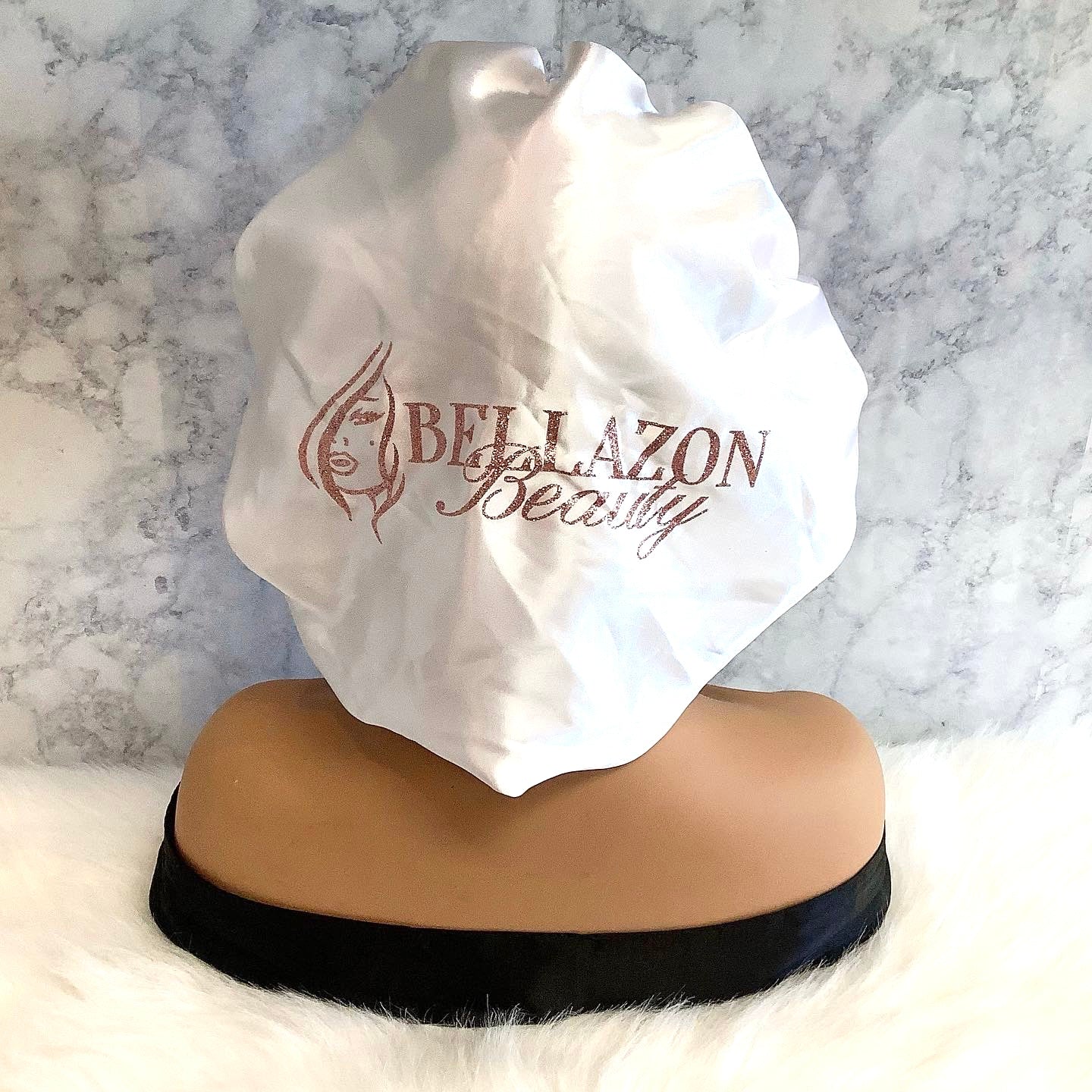 White Bonnet With Elastic Band