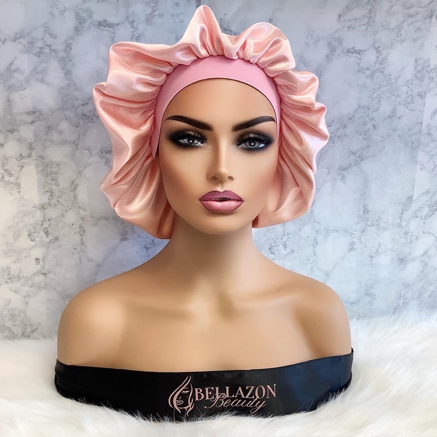 Pink Bonnet With Elastic Band
