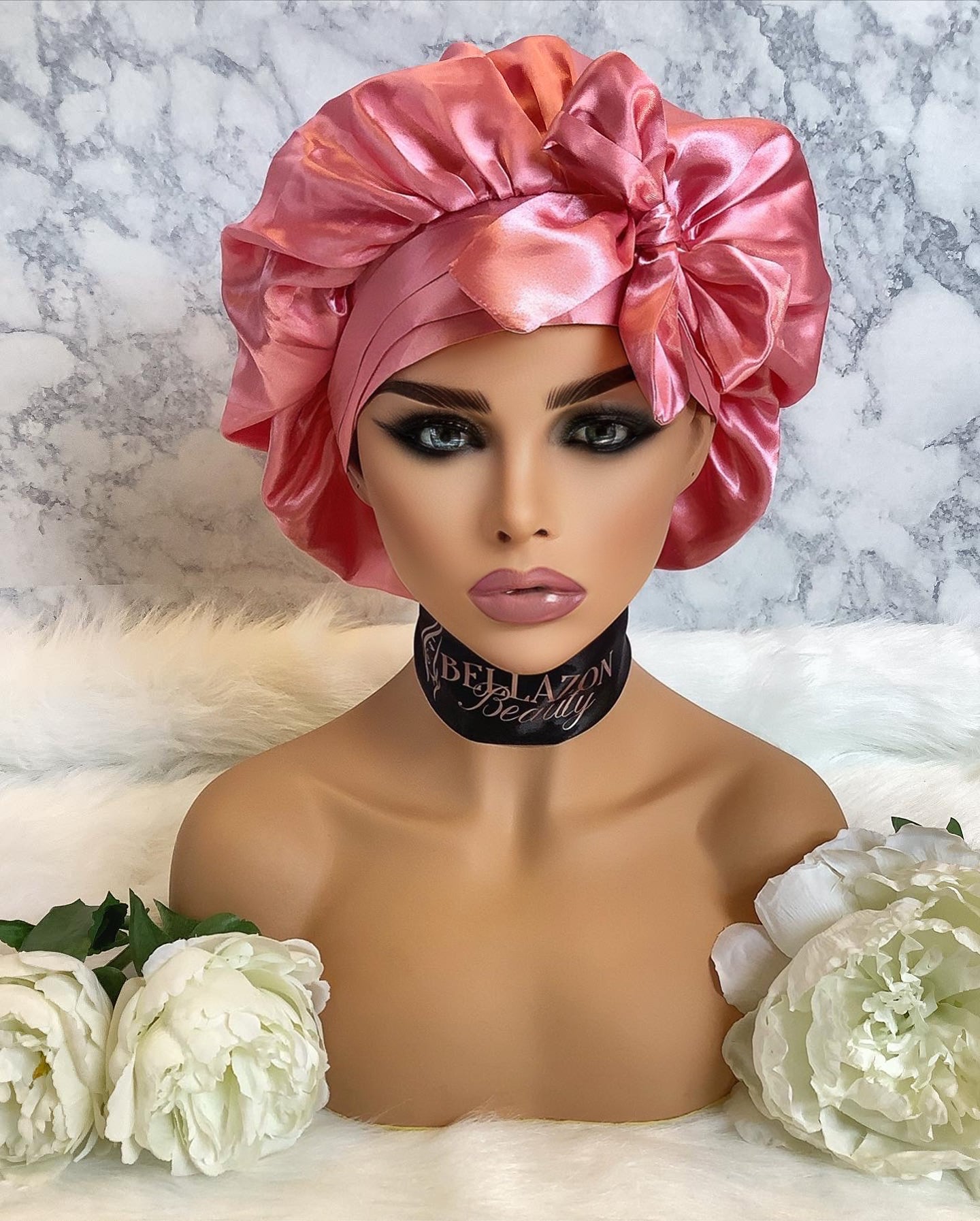 Hot Pink Bonnet With Satin Tie