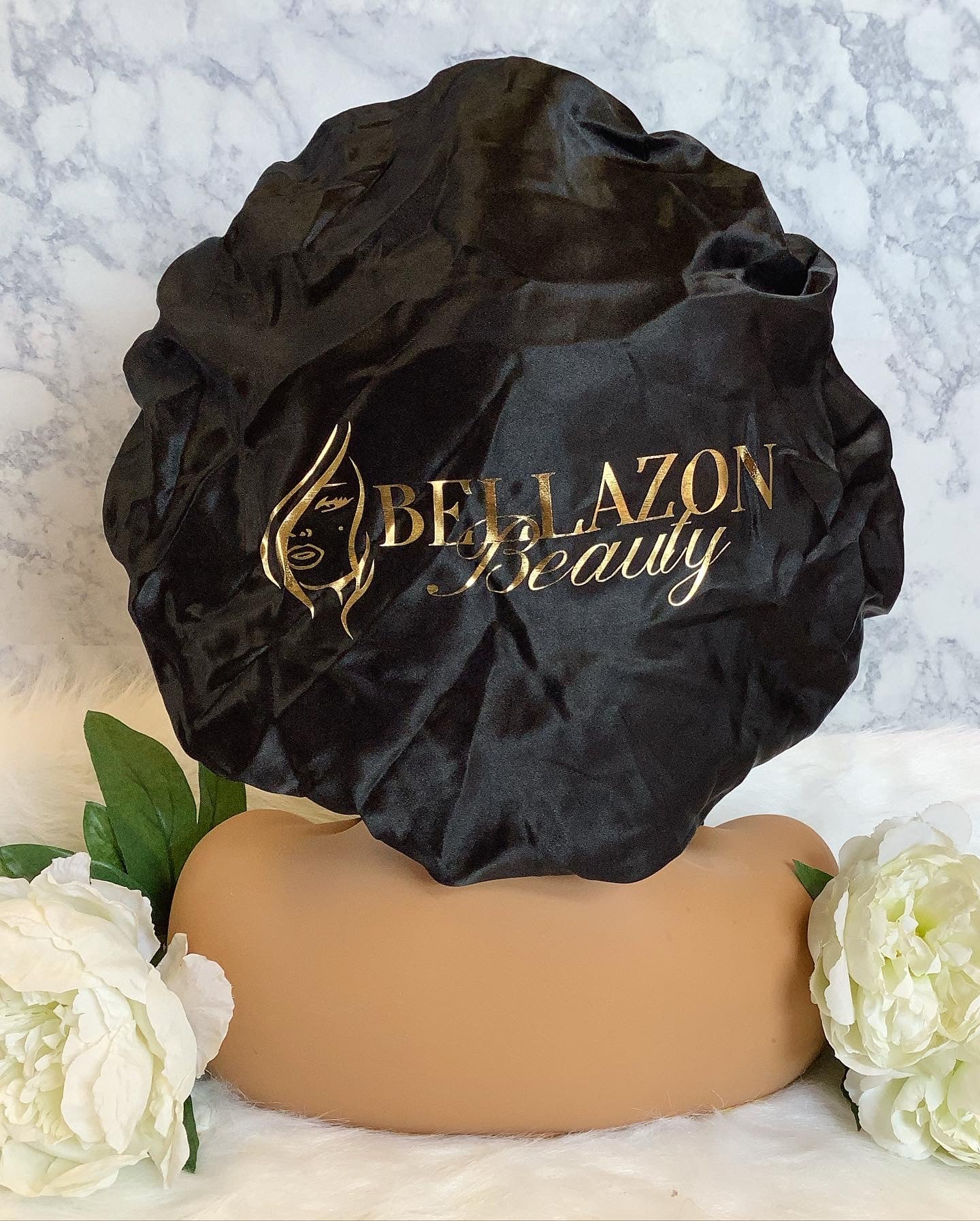 Black Bonnet With Spandex Tie