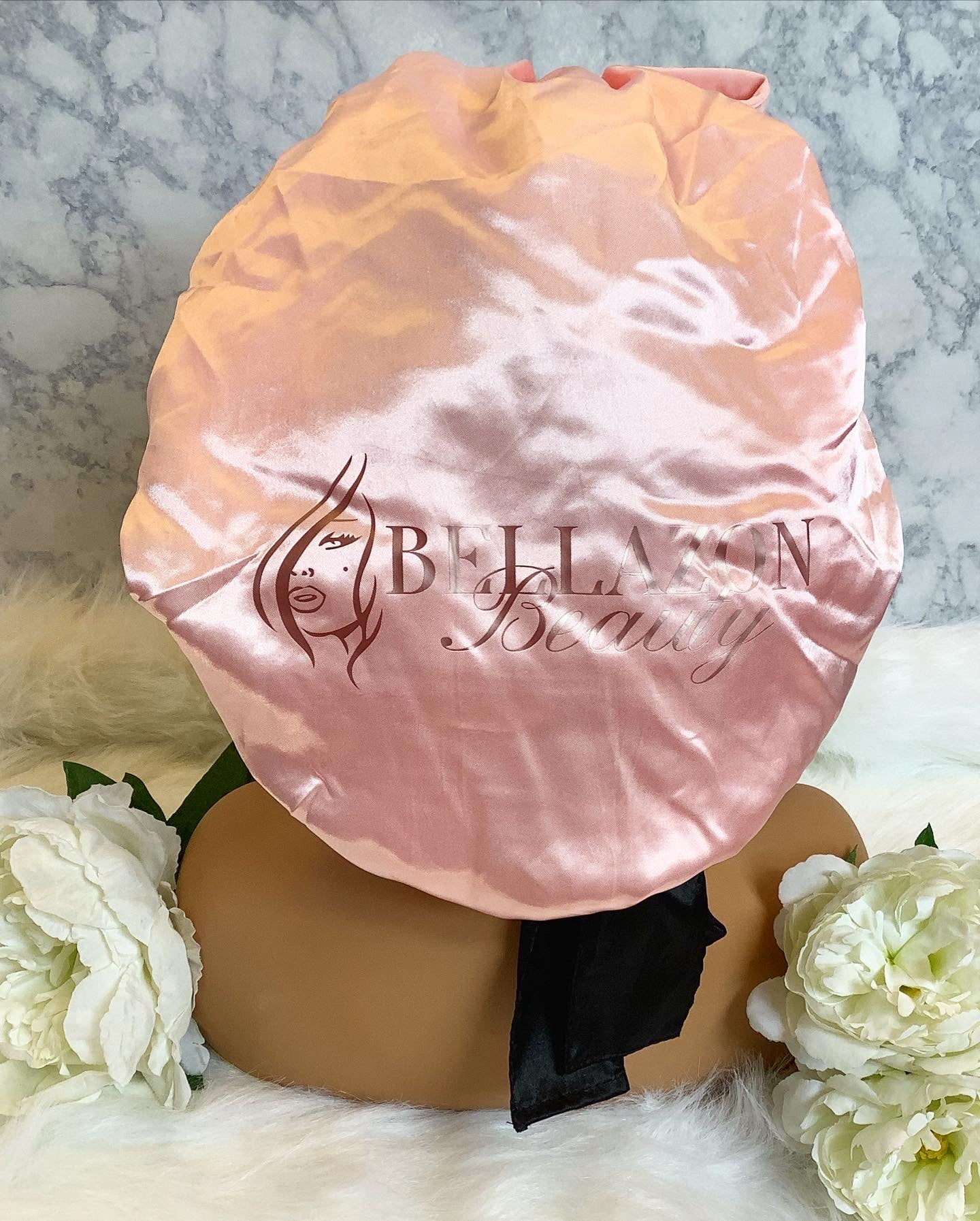 Pink Bonnet With Spandex Tie